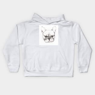 French Bulldog puppy ~ink drawing Kids Hoodie